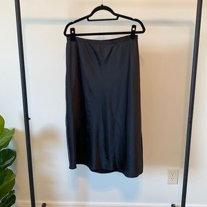Victoria Secret Black silk midi skirt